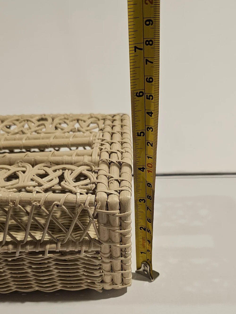 Woven Rattan Decorative Tissue Box Holder - Cream Colored